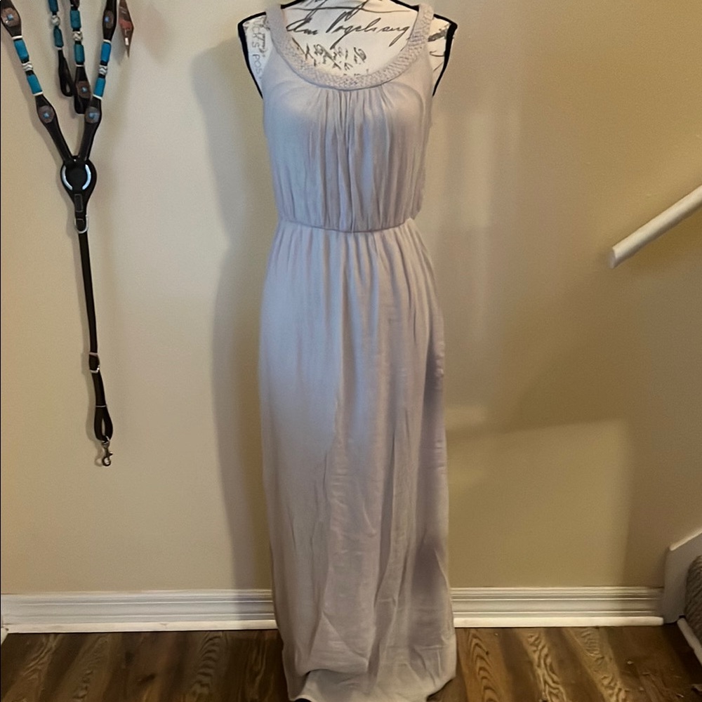 Taupe Sleeveless Scoop Neck Maxi Sundress
